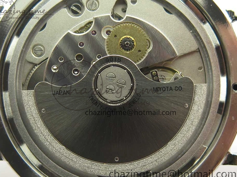 MIROTIME 0113 Portofino IW458101 Diamond Bezel SS MK 1:1 Best Edition Silver Dial On Purple Leather Strap MIYOTA Tailored 7166